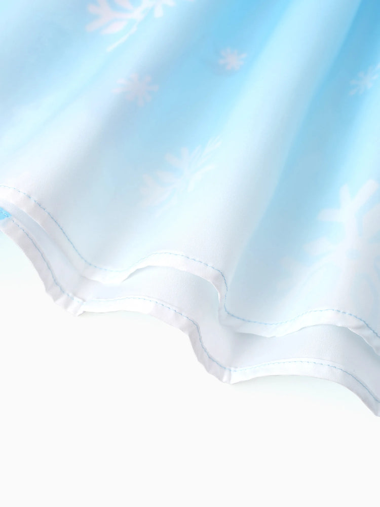 Disney Frozen Toddler Girl Elsa Colorblock Flutter-sleeve Ruffle Dress Light Blue