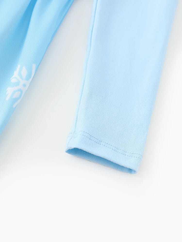 Disney Frozen Toddler Girl Elsa Colorblock Flutter-sleeve Ruffle Dress Light Blue