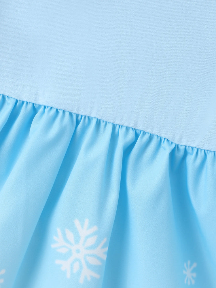 Disney Frozen Toddler Girl Elsa Colorblock Flutter-sleeve Ruffle Dress Light Blue