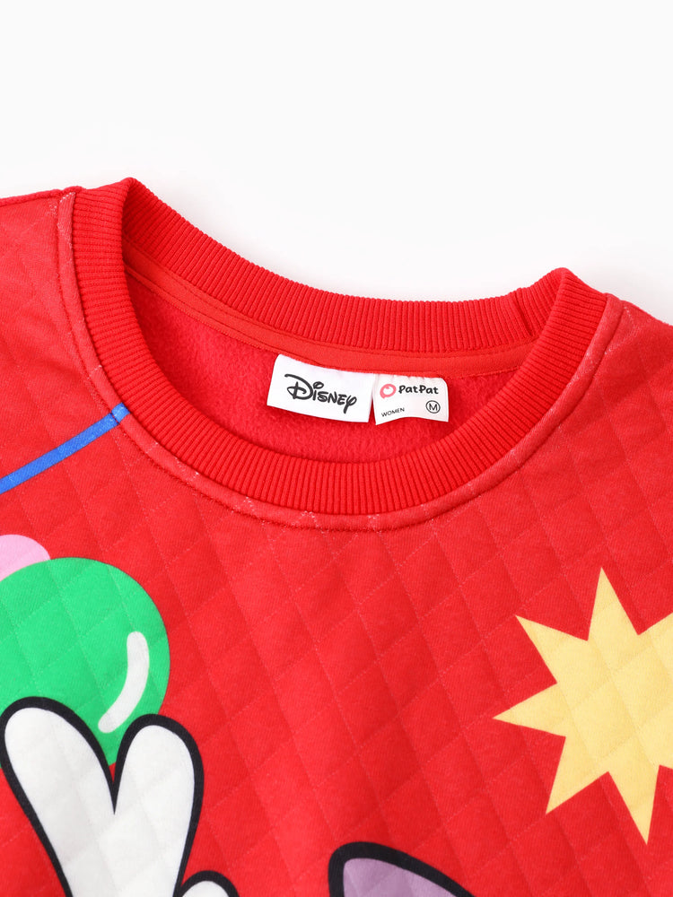 Sweat-shirt de Noël assorti Disney Stitch rouge