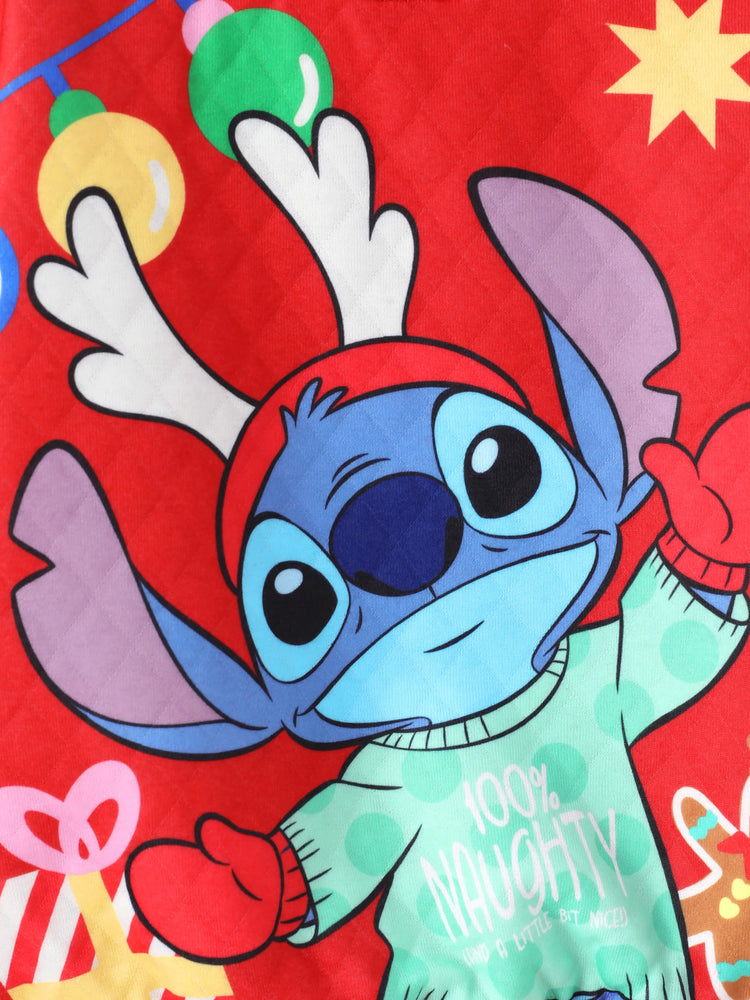 Sweat-shirt de Noël assorti Disney Stitch rouge