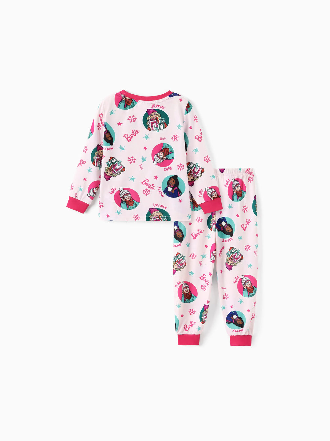 Barbie Christmas Matching Family Snowflake Pajamas Set with Christmas Socks Pink