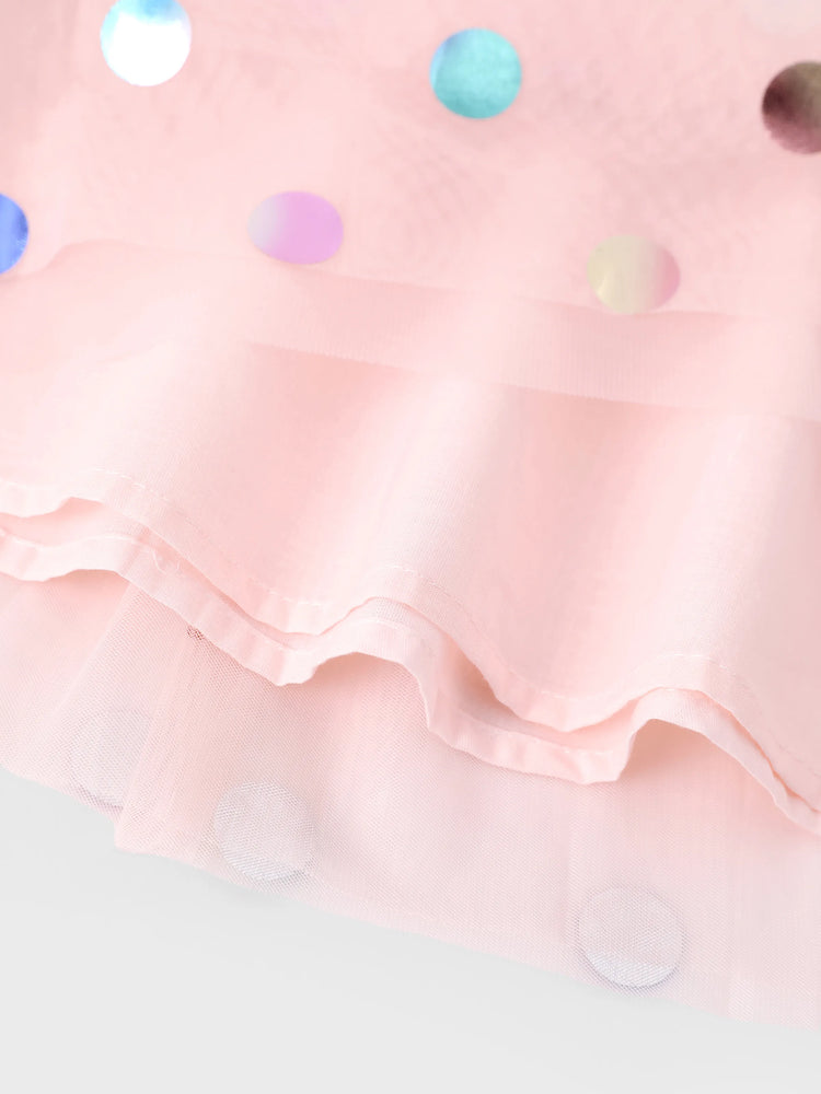 Disney Stitch Toddler Girl 62% Cotton Printed Mesh Dress White