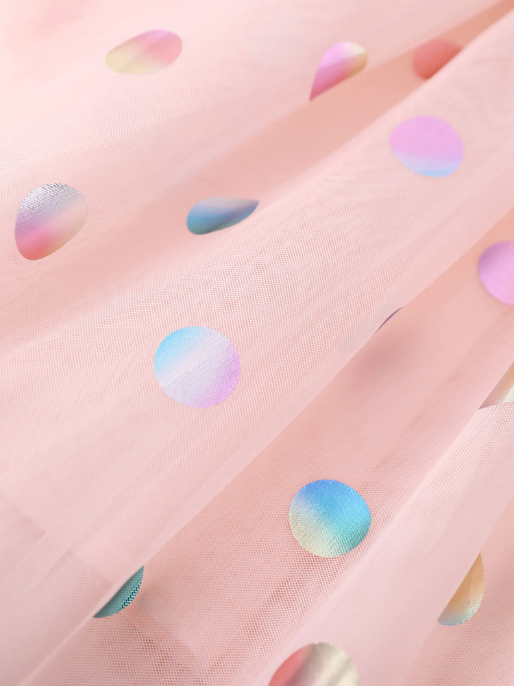 Disney Stitch Toddler Girl 62% Cotton Printed Mesh Dress White