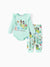 Baby Disney Princess two-piece bamboo set with ruffle-sleeve top and leggings featuring Tiana, Cinderella, and Snow White, green.
