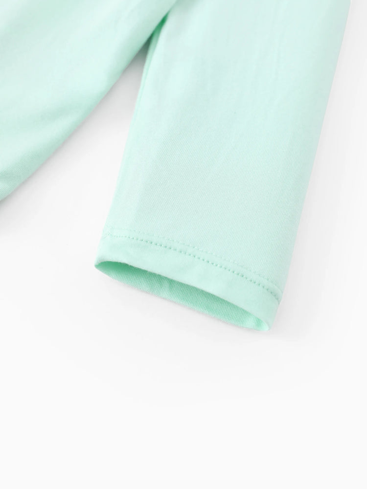 Ensemble 2 pièces princesse Disney pour bébé fille, haut à volants et leggings en bambou, motif Tiana/Cendrillon/Blanche-Neige, vert