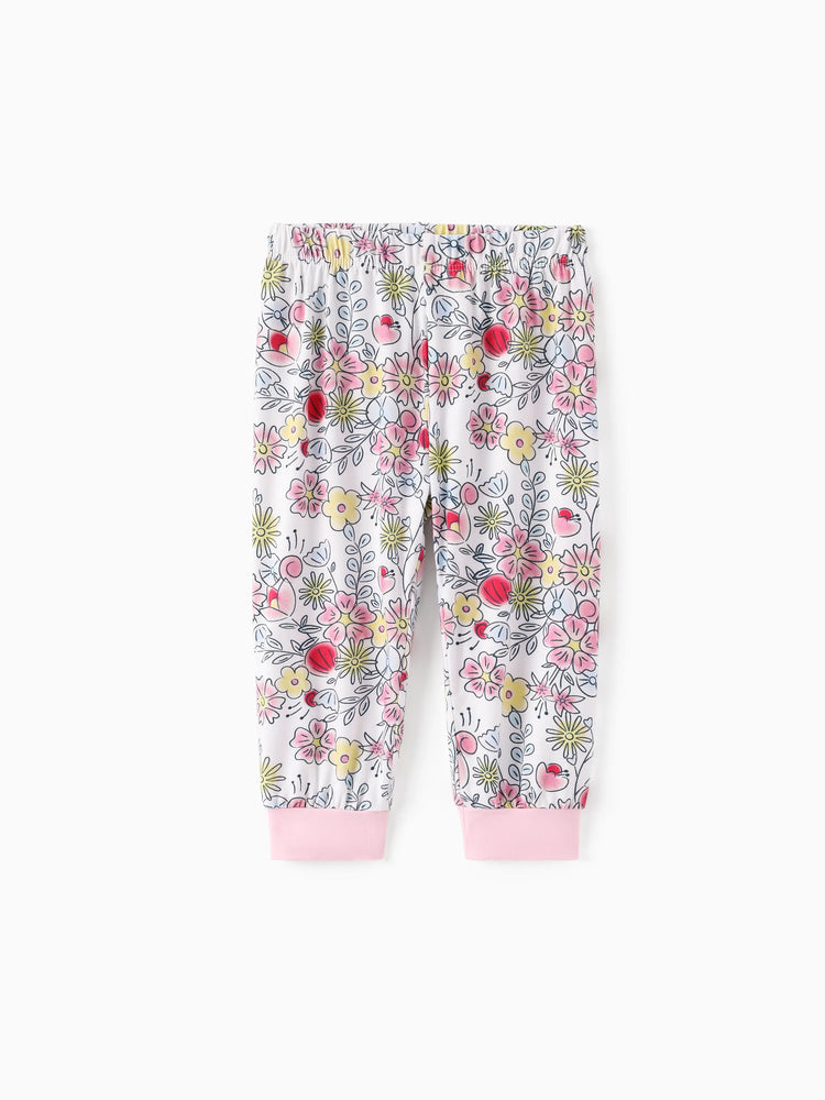 Ensemble 2 pièces haut à volants et leggings en bambou pour bébé fille, motif princesse Disney Tiana/Cendrillon/Belle, rose