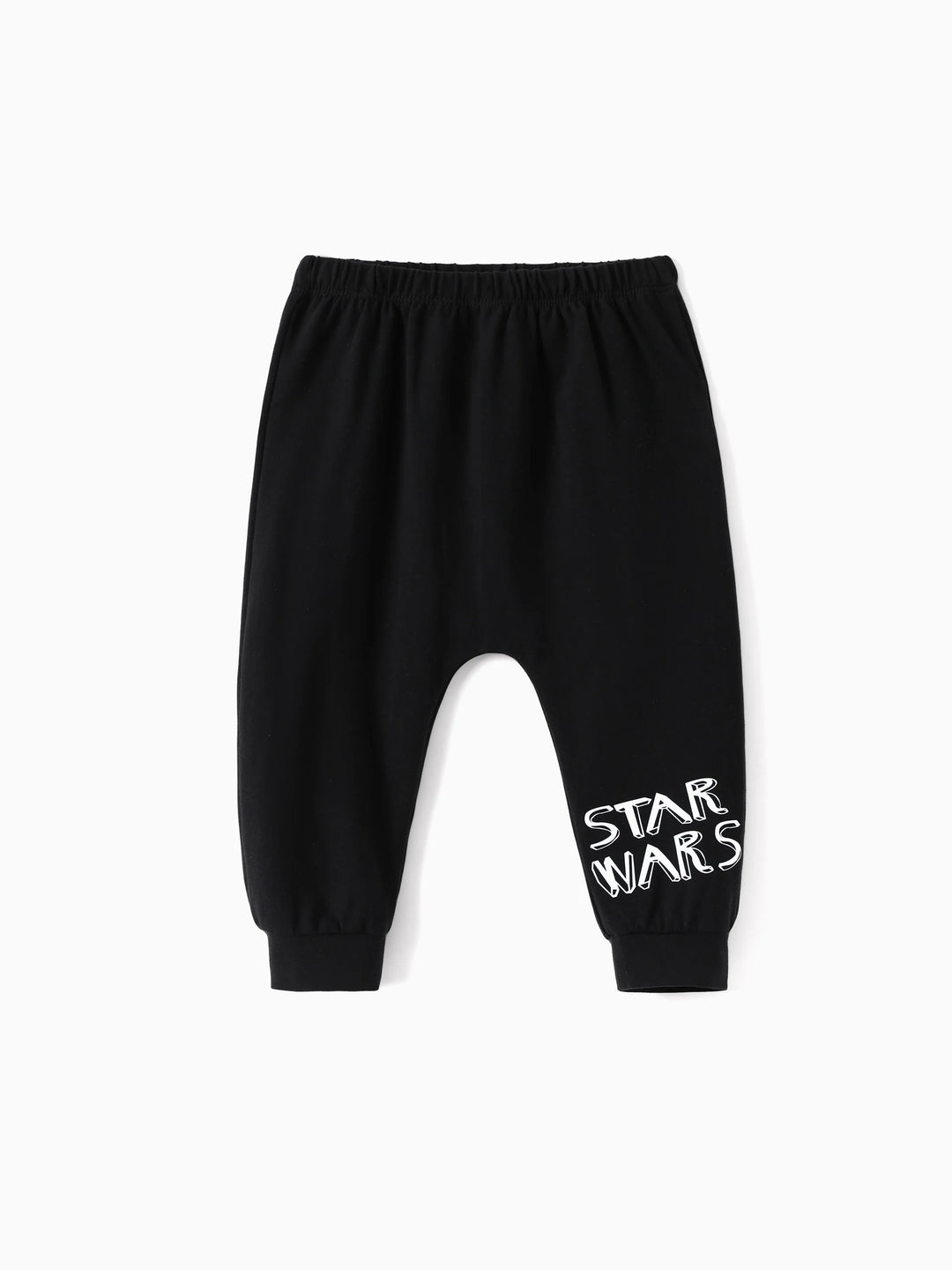 Ensemble 2 pièces Star Wars pour bébé garçon, body à manches longues et pantalon à imprimé enfantin Yoda/Dark Vador/R2-D2/C-3PO, bleu clair