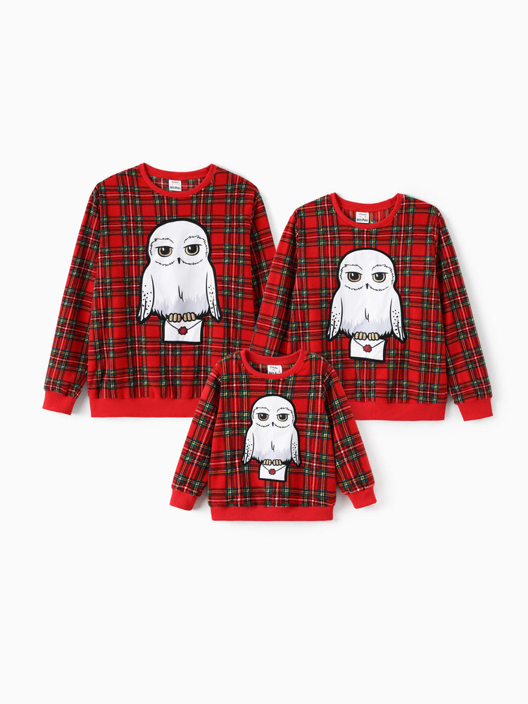Sweat-shirt polaire assorti de Noël Harry Potter avec imprimé aigle rouge