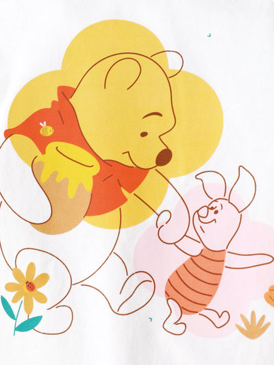 Disney Winnie the Pooh Baby Girl 3pcs Ruffled Romper and Pants with Headband Set Ginger