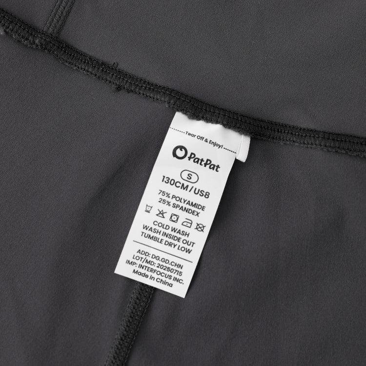 Girl's Leggings High-Waist Flared Yoga Pants with Complimentary Matching Scrunchie Dark Grey