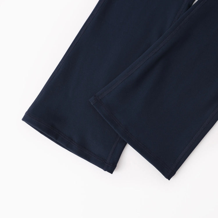 Girl's Leggings High-Waist Flared Yoga Pants with Complimentary Matching Scrunchie Deep Blue