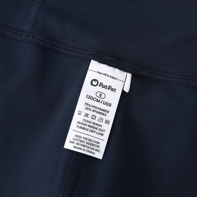 Girl's Leggings High-Waist Flared Yoga Pants with Complimentary Matching Scrunchie Deep Blue