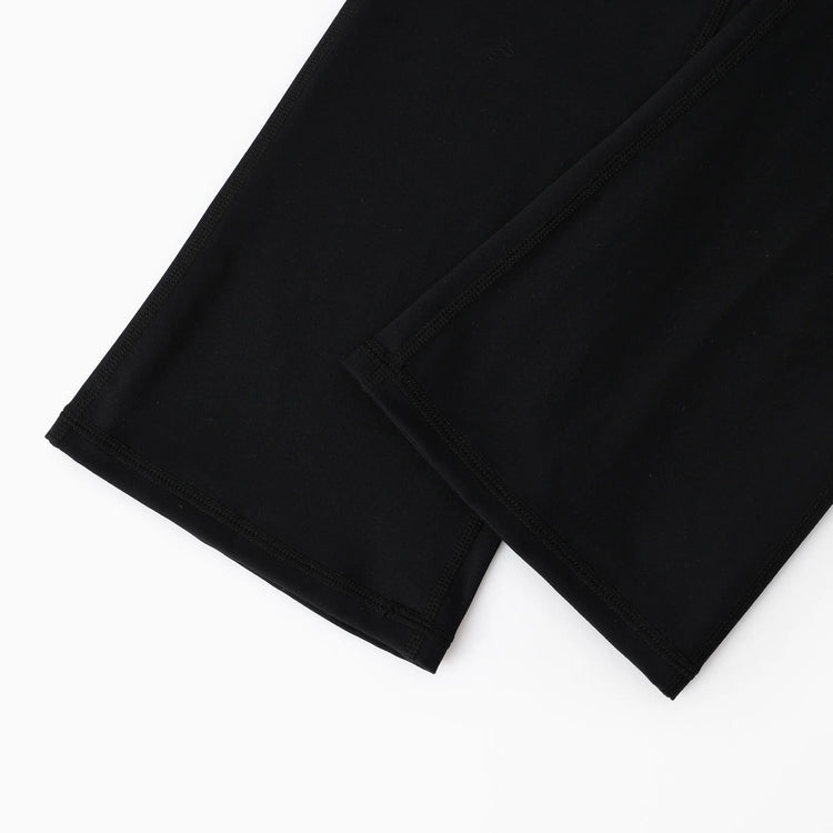 Leggings de yoga évasés taille haute pour fille avec chouchou assorti offert, noir