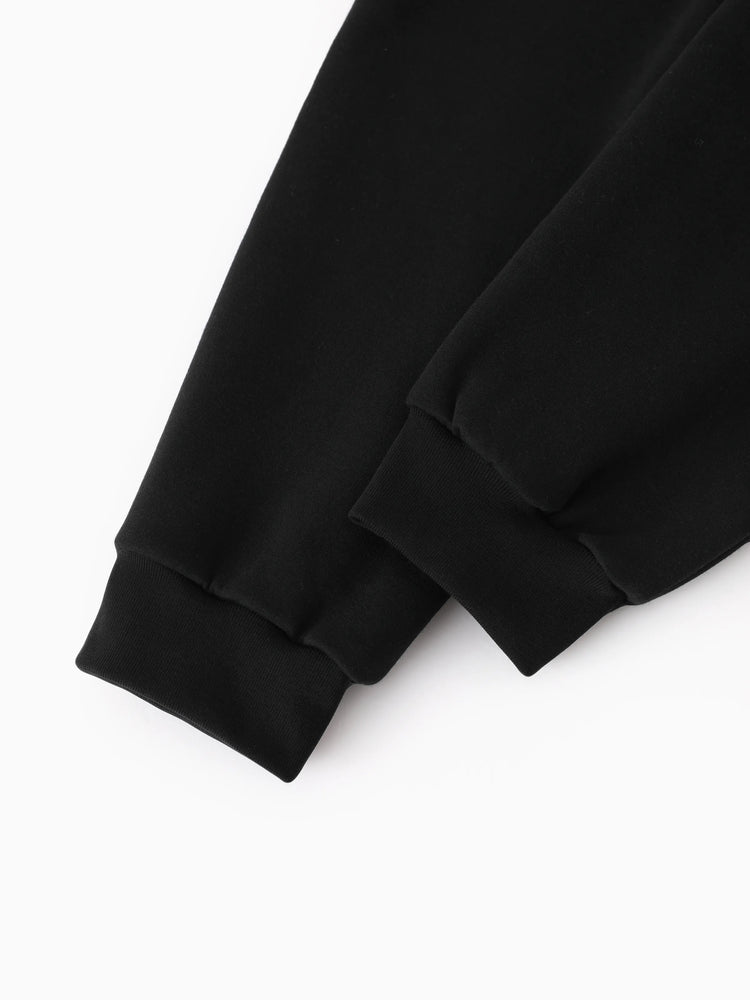 Pantalon de jogging doublé polaire pour enfant avec imprimé réfléchissant et poches – Pantalon de survêtement chaud, respirant et évacuant l'humidité pour garçons et filles, noir