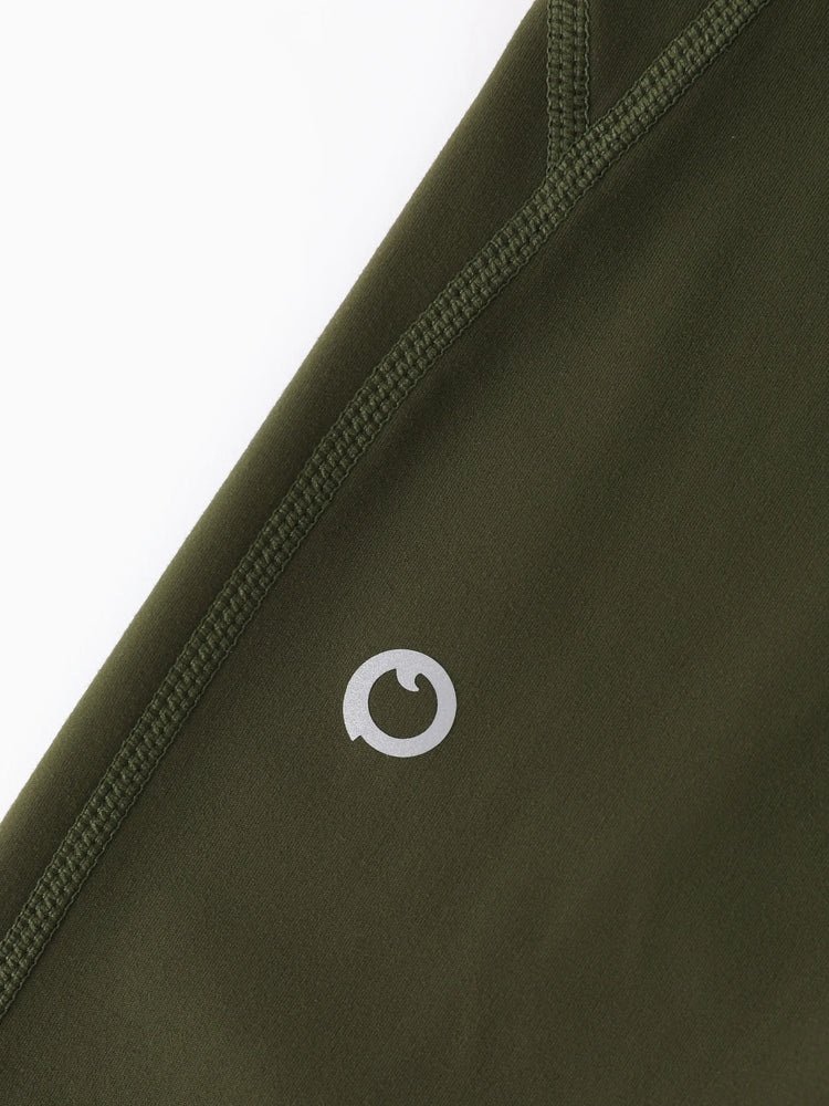 Girl's Leggings High-Waist Yoga Pants Solid Color Leggings with Complimentary Matching Scrunchie Army green