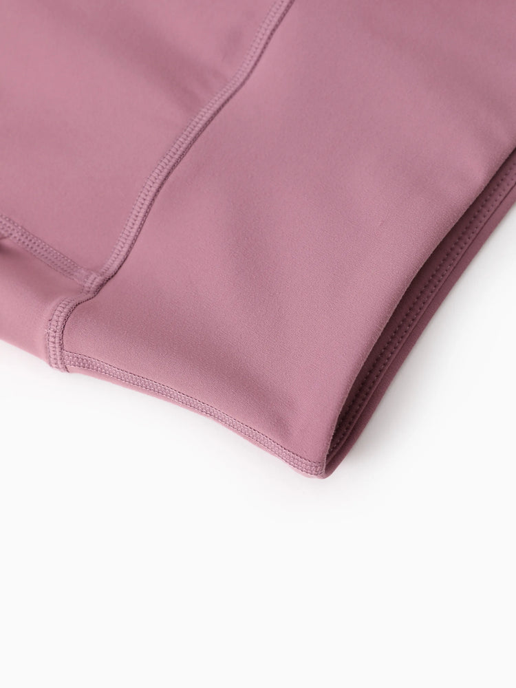 Leggings de yoga taille haute pour fille, couleur unie, avec chouchou assorti offert, violet