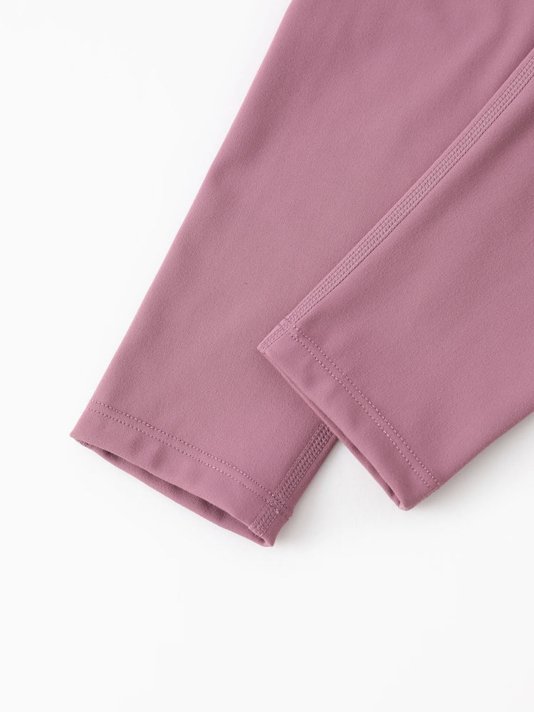 Leggings de yoga taille haute pour fille, couleur unie, avec chouchou assorti offert, violet
