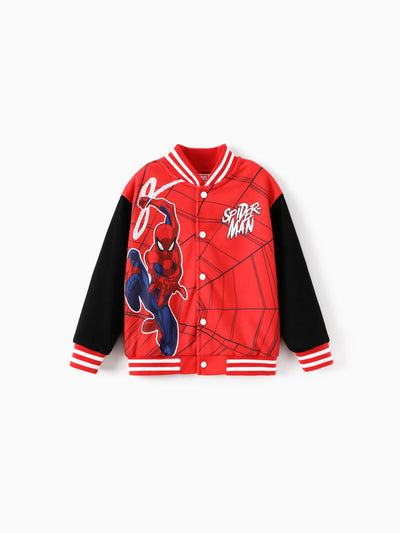 Marvel Toddler/Kids Boy Spiderman Character Graphic Colorblock Bomber jacket Red