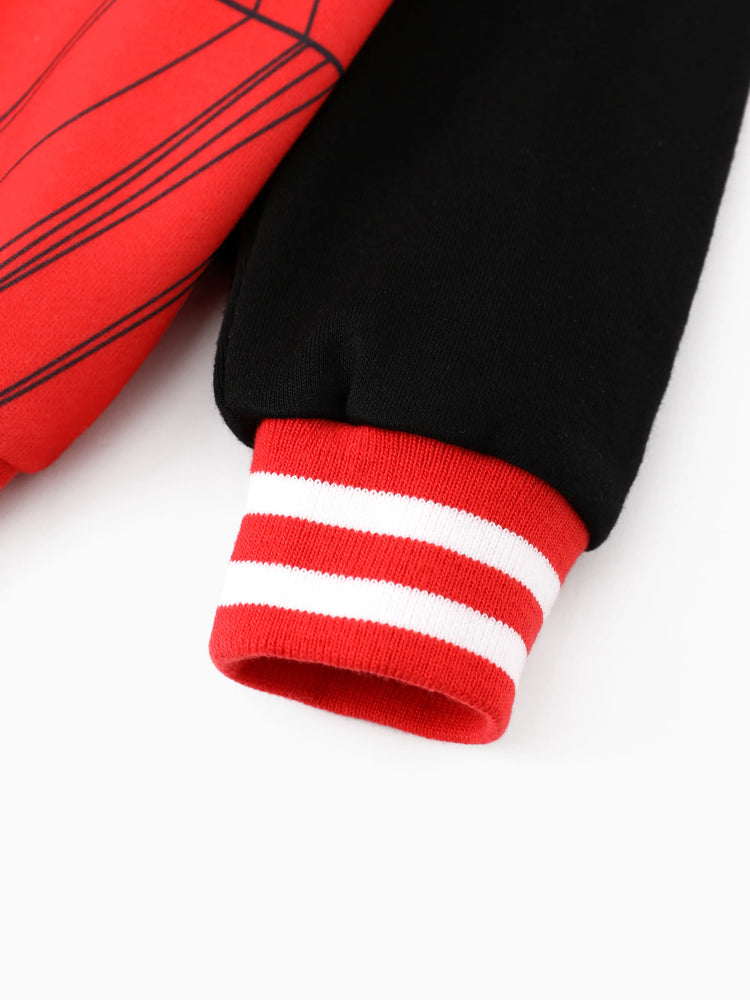 Veste bomber Marvel pour tout-petits/enfants garçons, motif Spiderman, colorblock, rouge