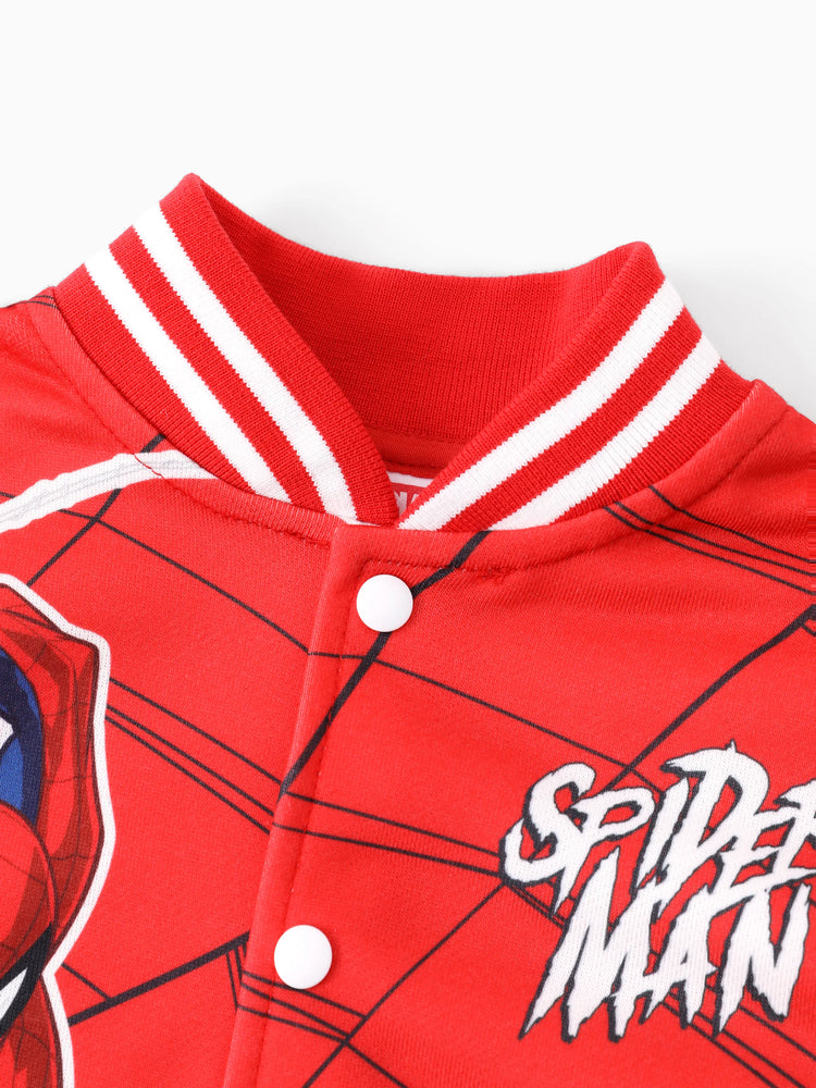 Veste bomber Marvel pour tout-petits/enfants garçons, motif Spiderman, colorblock, rouge