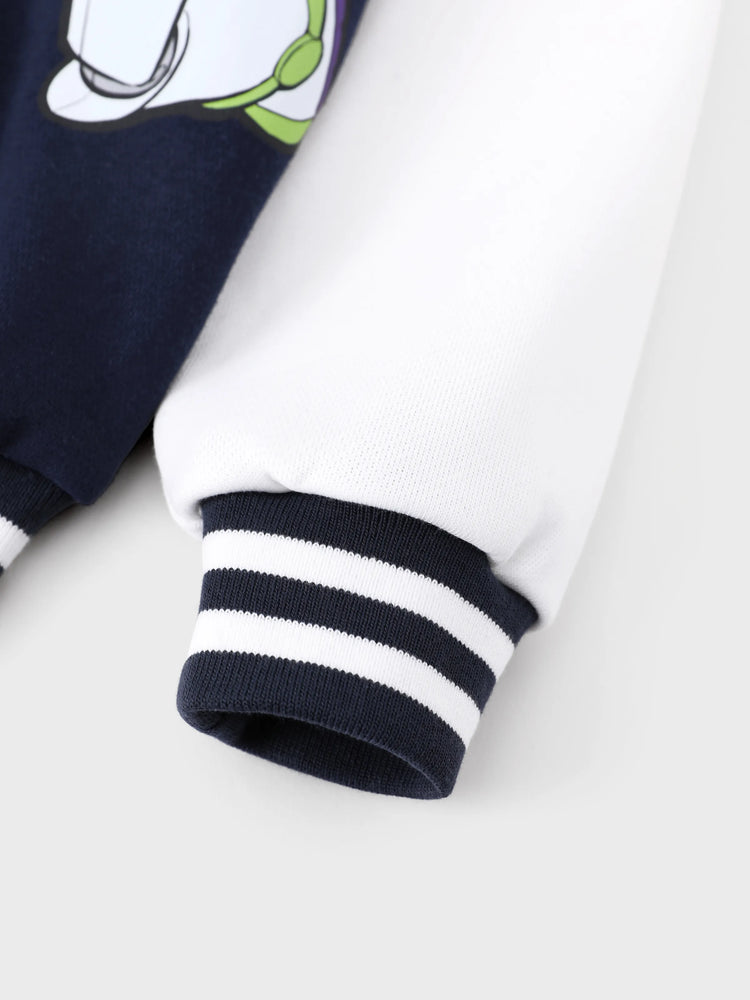 Toy Story Toddler Boy Buzz Lightyear Snap Button Colorblock Bomber Jacket Deep Blue