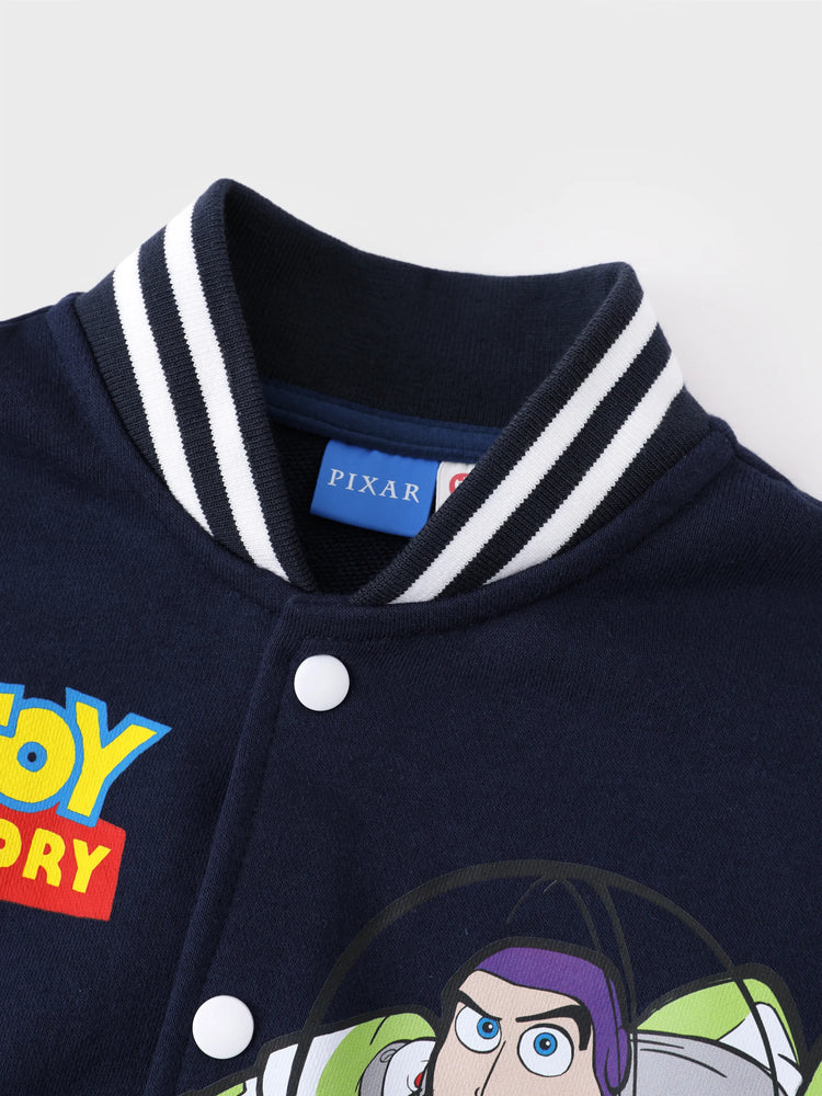 Toy Story Toddler Boy Buzz Lightyear Snap Button Colorblock Bomber Jacket Deep Blue