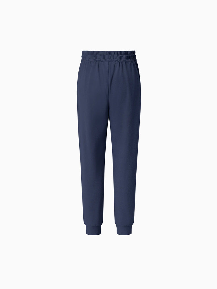 Pantalon de jogging pour enfant avec taille élastique et cordon de serrage – Pantalon de survêtement confortable avec poches pour garçons et filles, bleu foncé