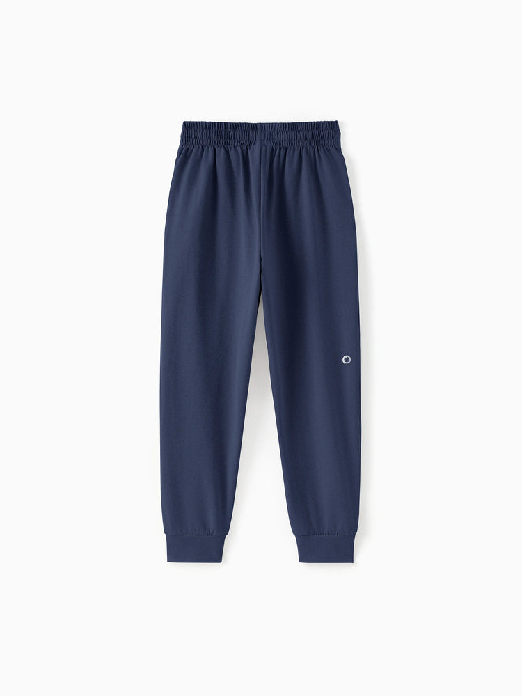 Pantalon de jogging pour enfant avec taille élastique et cordon de serrage – Pantalon de survêtement confortable avec poches pour garçons et filles, bleu foncé