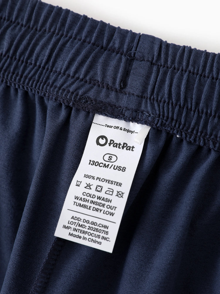 Pantalon de jogging pour enfant avec taille élastique et cordon de serrage – Pantalon de survêtement confortable avec poches pour garçons et filles, bleu foncé