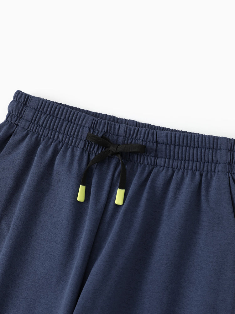 Pantalon de jogging pour enfant avec taille élastique et cordon de serrage – Pantalon de survêtement confortable avec poches pour garçons et filles, bleu foncé