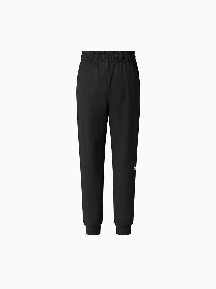 Pantalon de jogging pour enfant avec taille élastique et cordon de serrage – Pantalon de survêtement confortable avec poches pour garçons et filles, noir