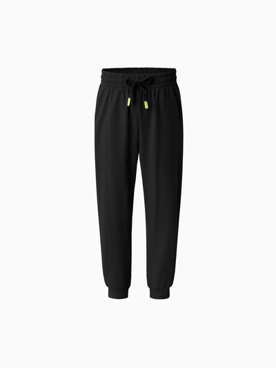 Pantalon de jogging pour enfant avec taille élastique et cordon de serrage – Pantalon de survêtement confortable avec poches pour garçons et filles, noir