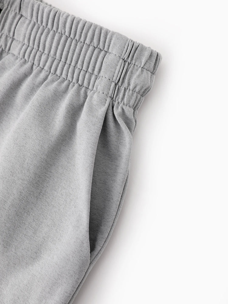 Pantalon de jogging pour enfant avec taille élastique et cordon de serrage – Pantalon de survêtement confortable avec poches pour garçons et filles, gris clair