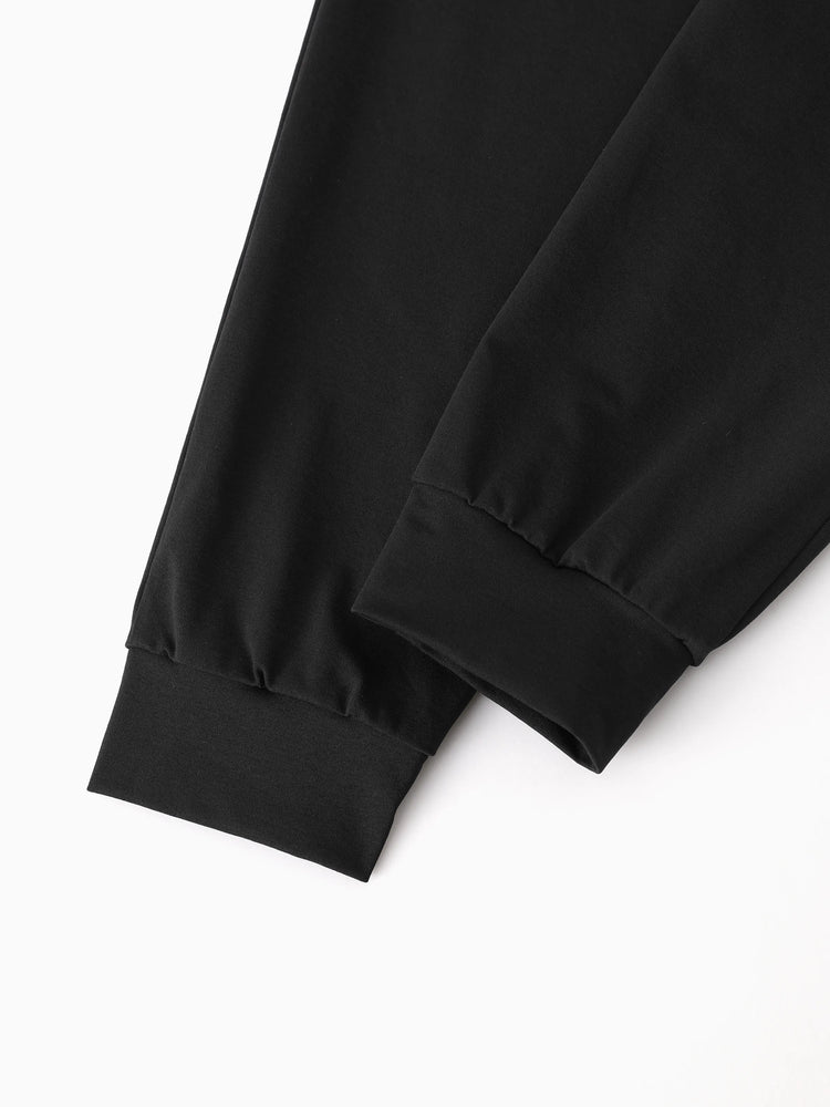 Pantalon de jogging pour enfant avec taille élastique et cordon de serrage – Pantalon de survêtement confortable avec poches pour garçons et filles, noir