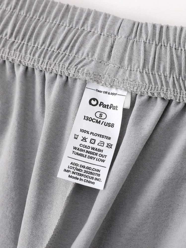 Pantalon de jogging pour enfant avec taille élastique et cordon de serrage – Pantalon de survêtement confortable avec poches pour garçons et filles, gris clair