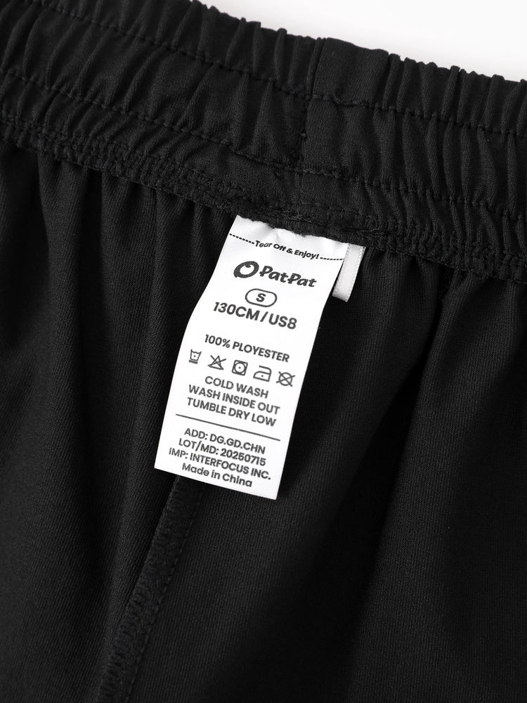 Pantalon de jogging pour enfant avec taille élastique et cordon de serrage – Pantalon de survêtement confortable avec poches pour garçons et filles, noir