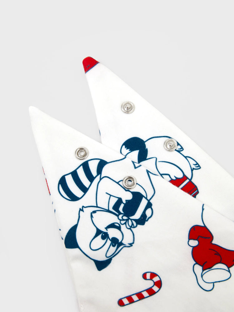 Ensemble pyjama de Noël assorti pour toute la famille, imprimé Père Noël et chiens, avec chaussettes de Noël blanches