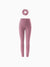 Leggings de yoga de cintura alta para niña, leggings de color liso con coletero a juego de cortesía, morado