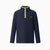 Kids Unisex Stand Collar Solid Color Sweatwear & Half-Zip Styles Deep Blue