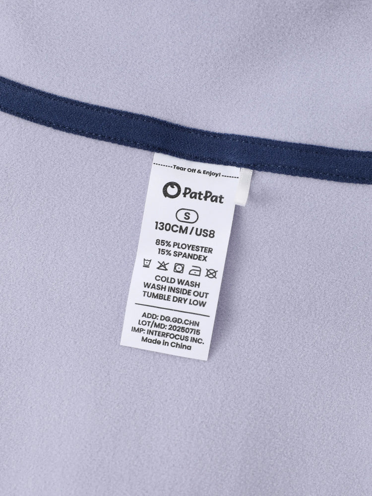 Kids Unisex Stand Collar Solid Color Sweatwear & Half-Zip Styles Light Purple