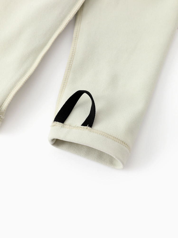 Sweat à capuche et demi-zip unisexe pour enfants, col montant, couleur unie, vert clair