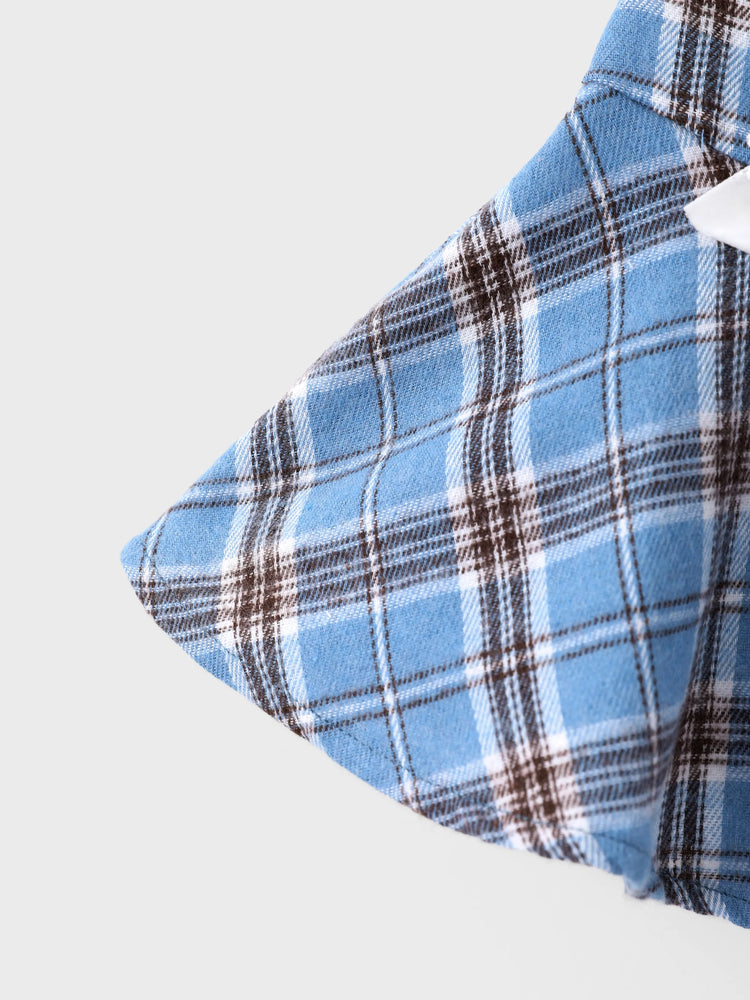 Ensemble 2 pièces Disney La Reine des Neiges pour petite fille, imprimé écossais Elsa et jupe à nœuds, blanc