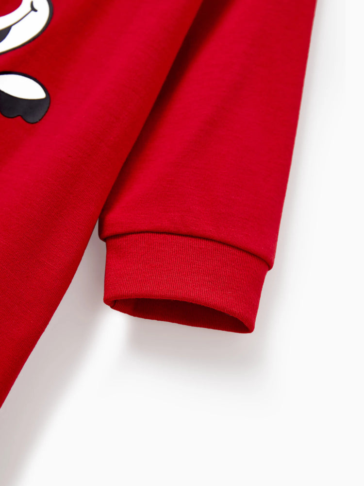 Weihnachten Passender Familienpyjama Set Glow In The Dark Rentier Print PJS mit Weihnachtssocken rot