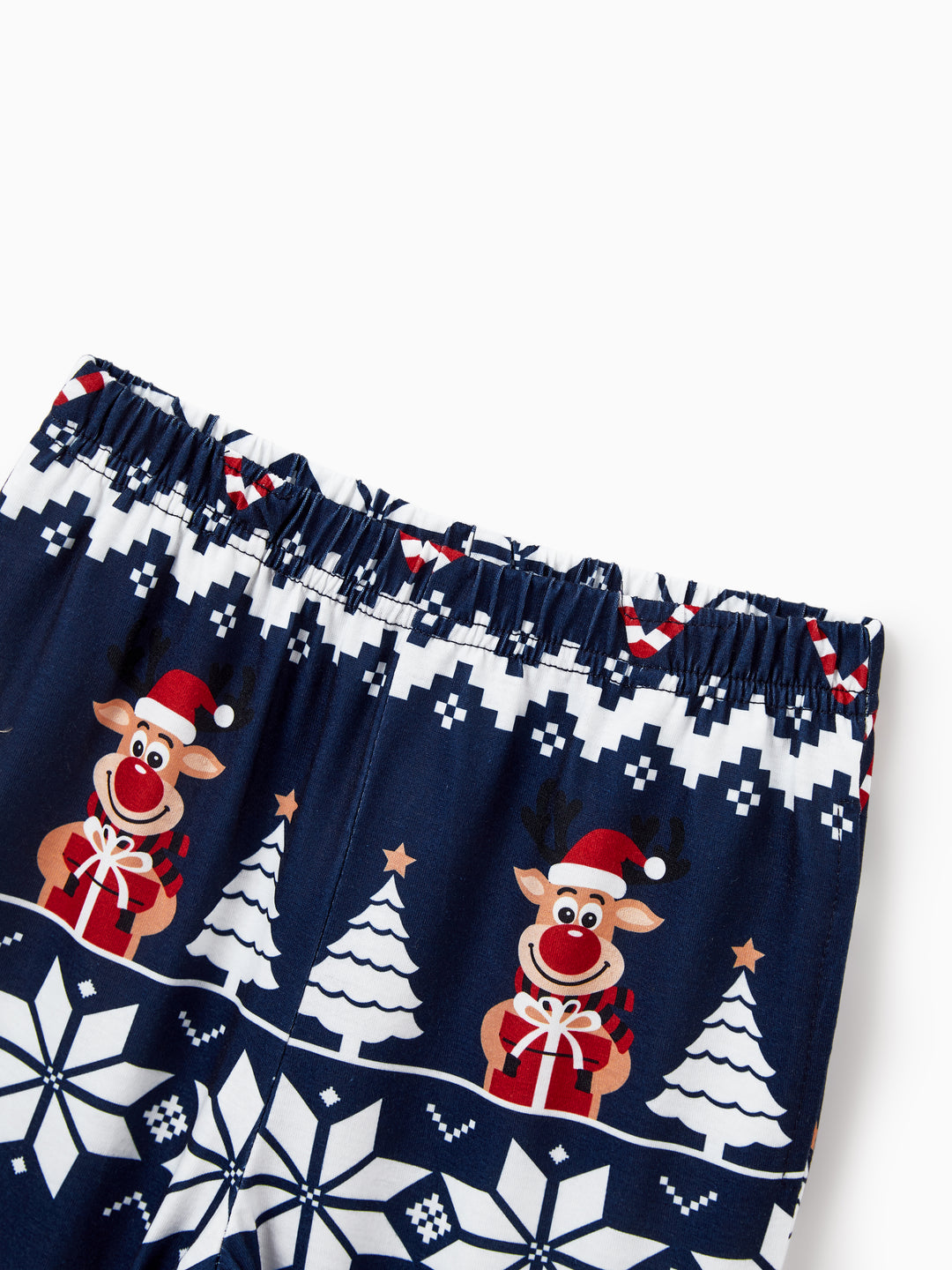 Weihnachten Passendes Familien-Pyjama-Set Rentier und Schneeflocken-Print PJS mit Weihnachtssocken tiefblau