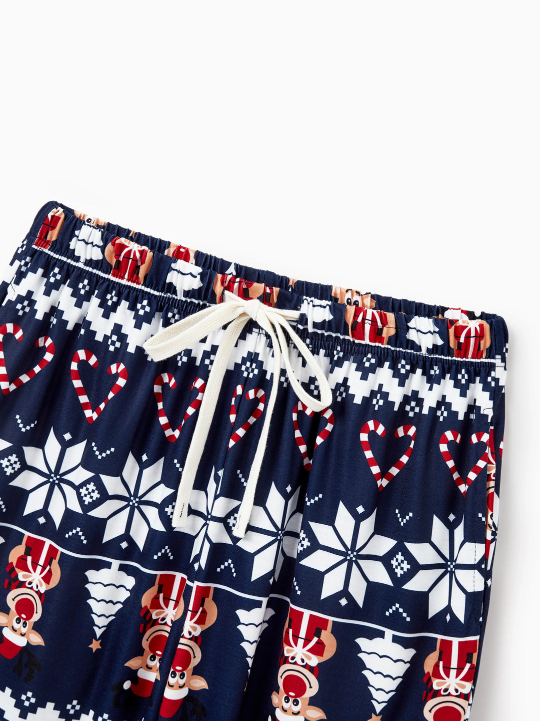 Weihnachten Passendes Familien-Pyjama-Set Rentier und Schneeflocken-Print PJS mit Weihnachtssocken tiefblau