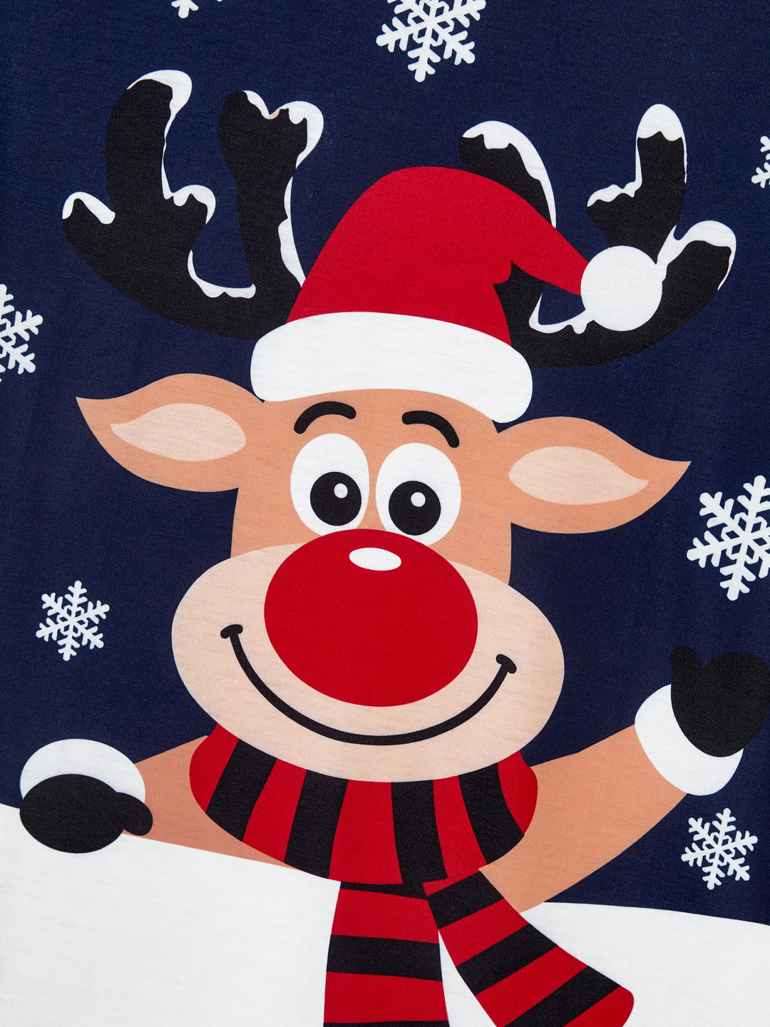 Weihnachten Passendes Familien-Pyjama-Set Rentier und Schneeflocken-Print PJS mit Weihnachtssocken tiefblau
