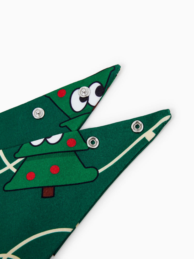 Ensemble pyjama de Noël assorti pour toute la famille, motif pain d'épices et sapin de Noël, vert et blanc, avec chaussettes de Noël vert foncé