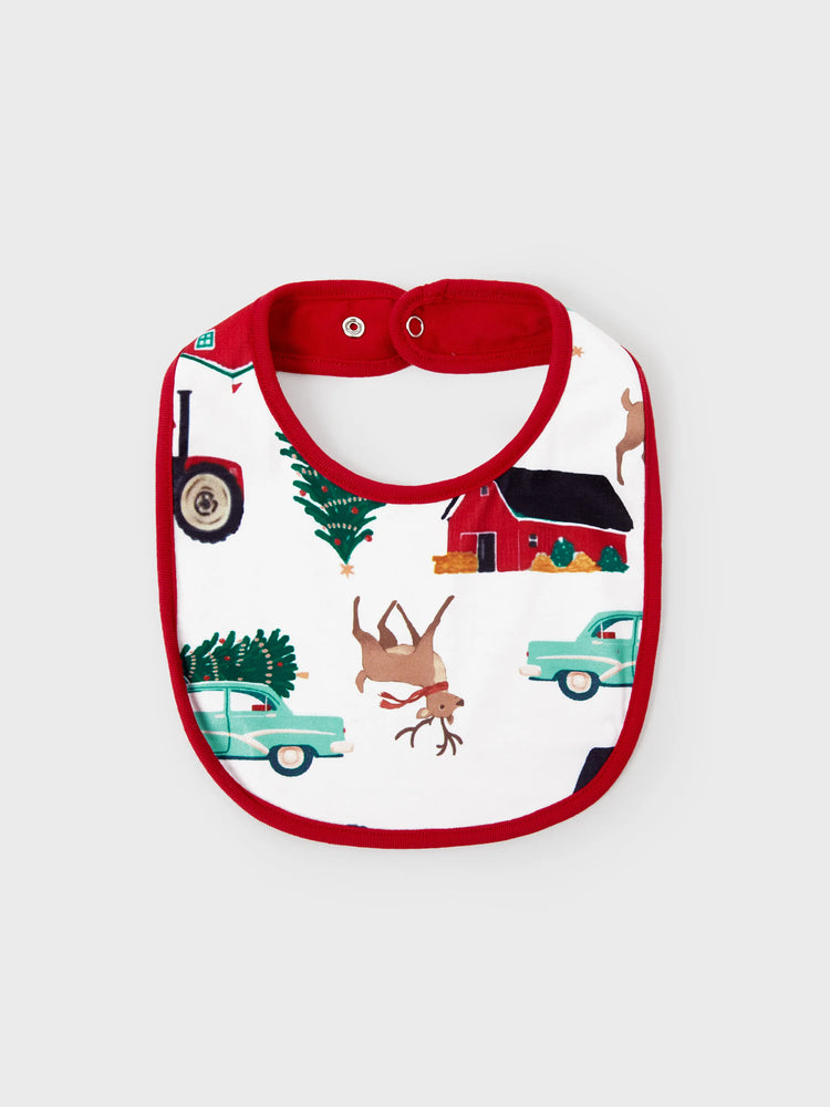 Christmas Matching Family Pajamas Set Reindeer and Car Print PJS with Christmas Socks Red