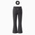 Leggings de yoga acampanados de cintura alta para niña con coletero a juego de regalo en gris oscuro